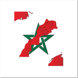 Proud Morocco Flag Gift Moroccan Lovers For Men's Women's Posters and Art